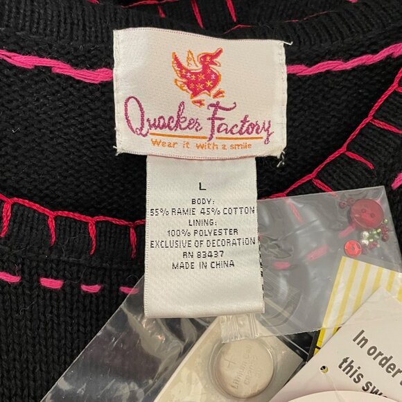 Quacker Factory Light Up Christmas Tree Sweater Beaded Sequined Women’s Large 3D - Picture 4 of 8